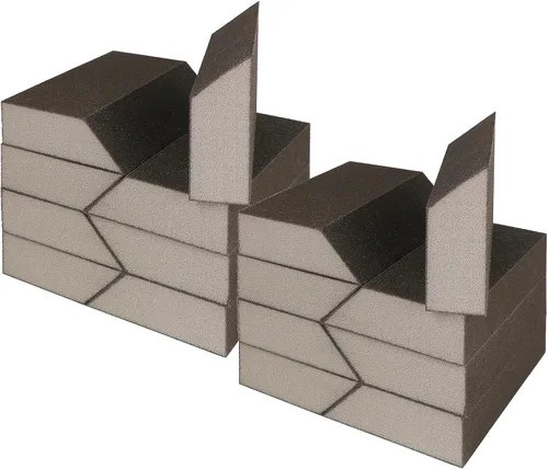 Vista 13 de Bloques de lijado en ángulo de grano 60, bloque de arena de esponja gruesa, lavable y reutilizable, bloque de papel de lija húmedo y seco