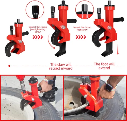 Vista 2 de BESTOOL Separador de Talón Neumático, Cambio de Neumáticos sin Esfuerzo para Automóviles, Camiones y Más (Rojo)