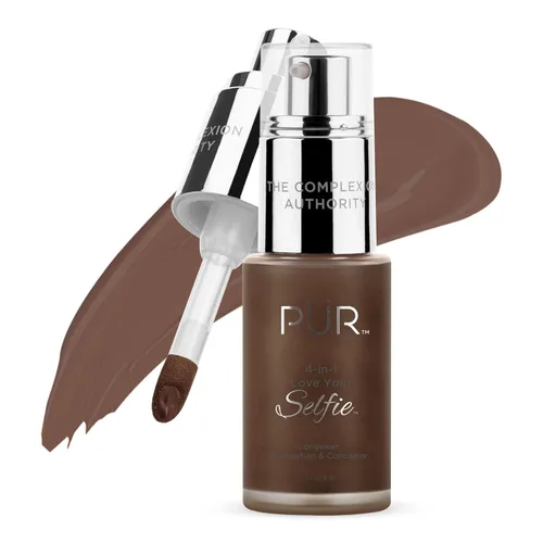 Vista 10 de PÜR MINERALS 4-in-1 Love Your Selfie Foundation & Concealer - Longwear Full Coverage Liquid Makeup Foundation with Hydrating Blend for