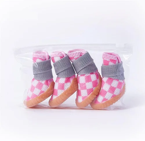 Vista 6 de Zapatos para perros pequeños (por debajo de 21 libras), botas anticaídas para pavimento caliente, invierno, protectores de patas transpirables