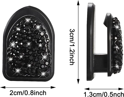 Vista 2 de WINKA Ganchos brillantes para automóvil, 4 piezas, accesorios de cristal, lindo gancho para salpicadero, llaves, lentes de sol, gancho
