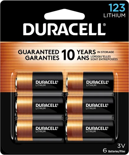Vista 9 de Duracell CR123A 3V Pila de litio, paquete de 2 unidades, pila de litio de 123 3 voltios de alto rendimiento, de larga duración para dispositivos