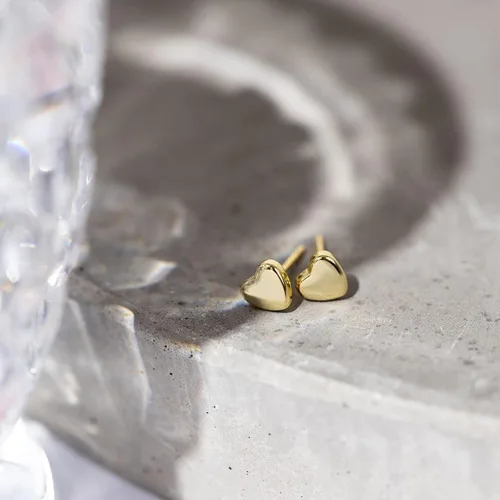 Vista 3 de PAVOI 14K Gold Plated Sterling Silver Bar, Dot, Heart, Triangle, Star, Cat Dainty Earrings for Women