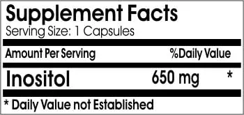 Vista 2 de Inositol 650mg/ 100 Cápsulas/ Puro/ por PureControl Supplements