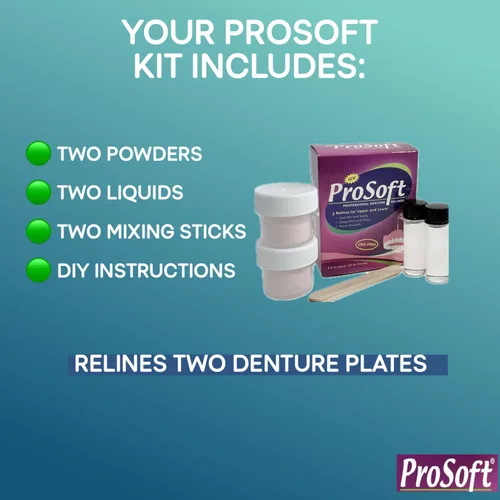 Vista 3 de Prosoft revestimiento para dentaduras postizas 2 placas para dentaduras postizas.