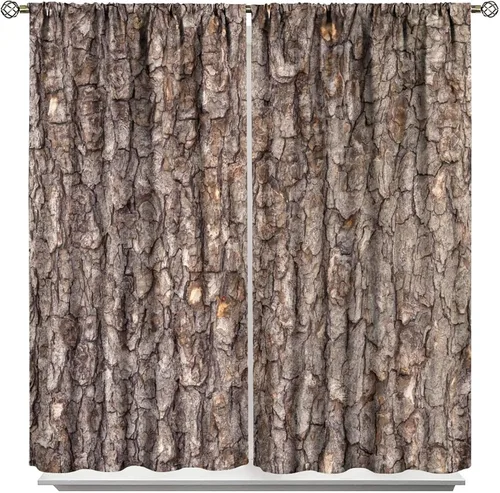 Vista 25 de Cortinas opacas de camuflaje de bosque, animales salvajes, osos, ciervos, alces, con bolsillo para barra, para sala de estar, dormitorio, decoración