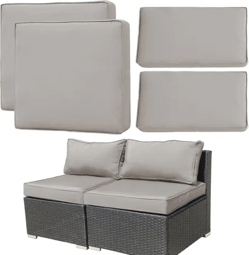 Vista 9 de 4 Fundas de Cojines de Patio de Repuesto, Fundas de Cojines de Asiento de Patio al Aire Libre Fundas de Muebles de Sofá, Fundas Impermeables