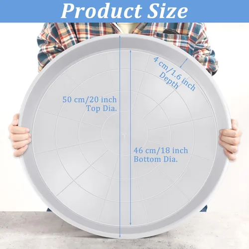 Vista 2 de Eccliy Paquete de 6 platillos de plástico resistentes para macetas, platillos grandes para macetas, bandejas de agua de plástico para interiores