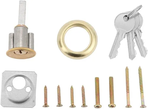 Vista 6 de Cerradura de seguridad roja resistente de la puerta delantera de la puerta de 1.772 in-2.165 in con llaves