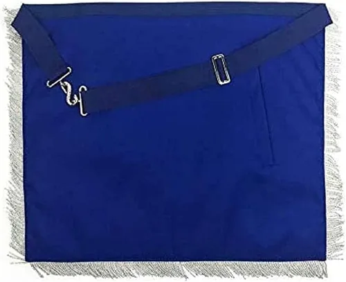 Vista 3 de Masonic Regalia Pasado Master Blue Lodge - Delantal de oficial hecho a mano y collar de cadena con joya plata azul blanco adulto, Azul