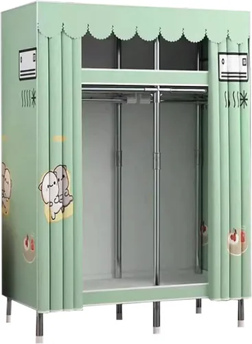 Vista 8 de large closets Portable Wardrobe Closet Thickened Steel Pipe Clothes Closet Saves Space Closets for Bedroom 145cm/165cm/201cm Cloth Closet