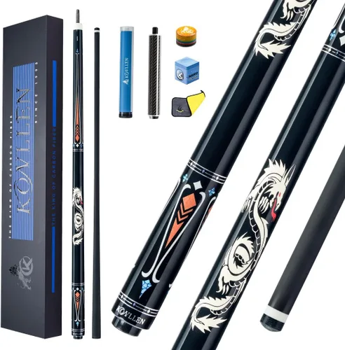 Vista 87 de KONLLEN Carbon Fiber Pool Cue Stick 58-inch Professional Pool Sticks Low Deflection Pool Cue for Adults Ultra-Smooth Billiard Cues with 12.5mm Tip