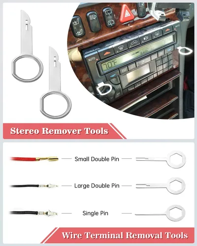 Vista 5 de Kit de 19 piezas de herramientas de extracción para panel y puertas de automóvil, herramienta de extracción de audio, alicates de clip automático