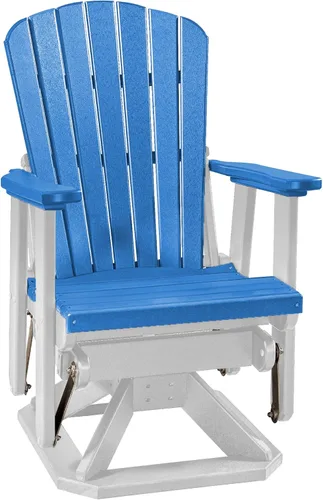 Vista 11 de DutchCrafters Slat Fan Back Poly Adirondack Swivel Glider Outdoor Patio Chair (Black)