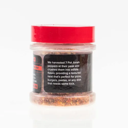 Vista 3 de Pepper Joe's 7 hojuelas de pimienta Jonah Pot – Copos de chile extremadamente picantes – Tarro coctelero de 1/2 oz – Copos de pimiento picante puro