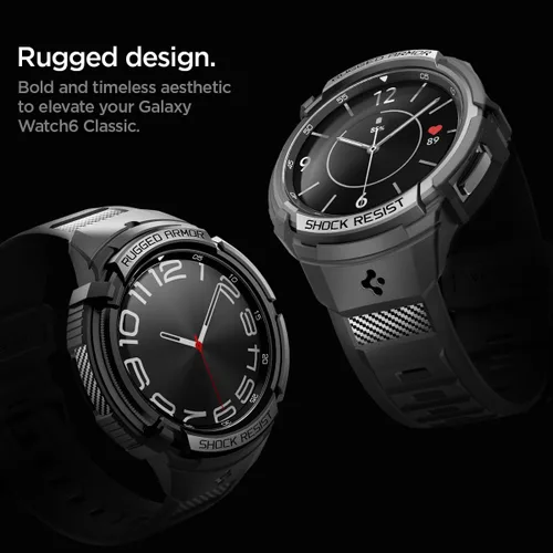 Vista 3 de Spigen Rugged Armor Pro Diseñada para Samsung Galaxy Watch 6 Classic 47mm Funda con Banda Cubierta Protectora de TPU con Correa