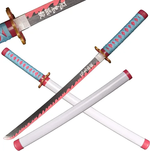 Vista 9 de Espada Katana SV Anime Demon Slayer de 31 Pulgadas, Espada Decorativa Coleccionable para Cosplay, Varias Estilos Disponibles