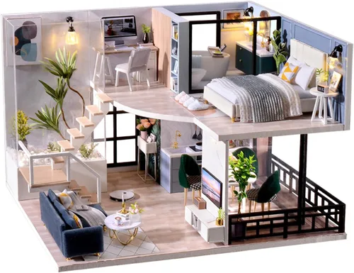Vista 18 de Fsolis Kit de rincón de libros, kit de casa de muñecas en miniatura para adultos, estantería, rompecabezas 3D, libro de música, casa pequeña