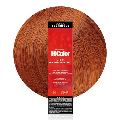 Vista 7 de L'Oréal Technique HiColor Reds Permanent Hair Color - Lifts Dark Hair in One Step, No Brassiness, Rich, Smooth Creme Formula, Intense, Long-Lasting