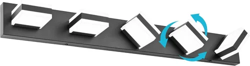 Vista 13 de SOLFART Luces de tocador de baño negras regulables LED modernas sobre el espejo, iluminación de baño negra para la pared del baño S8568 (5 luces)
