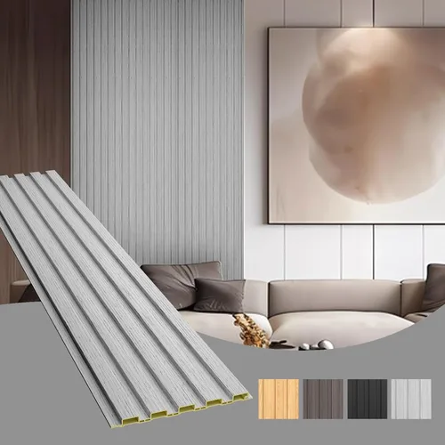 Vista 25 de OUZUGIE WPC Paneles de Pared de Listones Acústicos, Paquete de 8 de 96 x 6 Pulgadas Paneles de Pared 3D para Decoración de Pared Interior, Sala