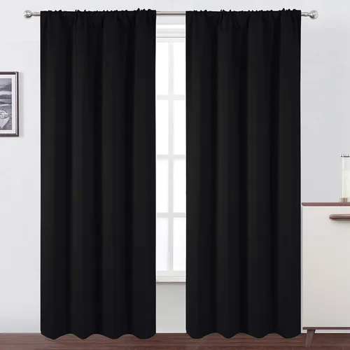 Vista 118 de LEMOMO Cortinas opacas grises, 52 x 84 pulgadas, juego de 2 paneles de cortinas opacas con aislamiento térmico para oscurecer la habitación