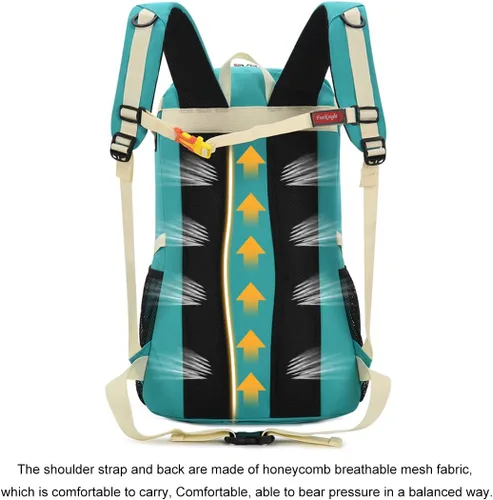 Vista 6 de Bseash Mochila de senderismo impermeable de 40L con cubierta de lluvia, bolsa de viaje deportiva al aire libre Daypack para acampar, escalada