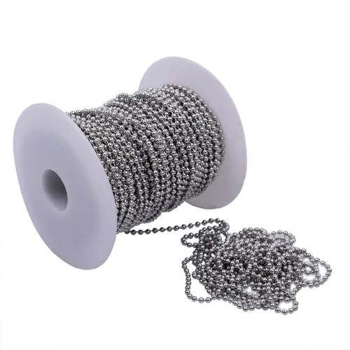 Vista 5 de HFS (R) - Bobina de cadena de bolas de acero inoxidable 304 con 100 cierres para proyectos de bricolaje de 100 pies 3/32 pulgadas de diámetro