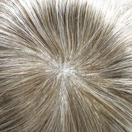 Vista 142 de Toupee - Sistemas de reemplazo de cabello para hombre, encaje frontal suizo, nudo blanqueado, pieza de cabello humano natural