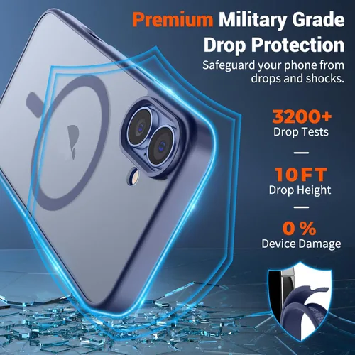 Vista 1942 de SUPFINE - Funda magnética para iPhone 13 Pro Max (compatible con MagSafe), (protección contra caídas de grado militar de 10 pies), delgada, Negro