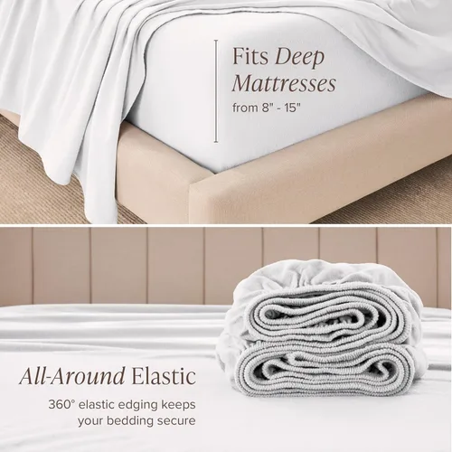 Vista 6 de Bare Home Juego de sábanas de franela de algodón orgánico, tamaño individual, 100% algodón, doble cepillado para mayor suavidad y comodidad, cálido