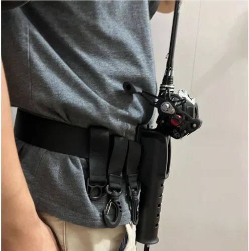 Vista 3 de Soporte para cinturón de caña de pescar, soporte para cinturón de pesca, soporte de caña de pescar, cinturón ajustable para pesca, Negro -, Moderno