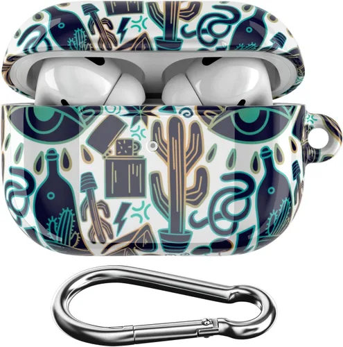 Vista 11 de Funda compatible con Airpods Pro y Pro 2 Airpods 3-2-1 Gen Trippy Cover con llavero Cool Crazy Design Adolescente Funda protectora de plástico