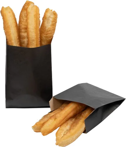 Vista 27 de Restaurantware Bag Tek - Bolsas de papel de 4.3 x 1.5 x 6.3 pulgadas para aperitivos, 100 bolsas desechables para papas fritas, a prueba de grasa