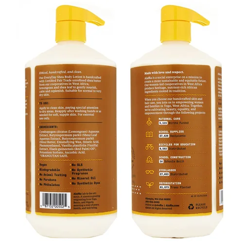 Vista 2 de Alaffia Everyday Loción corporal de karité, vainilla 32 fl oz