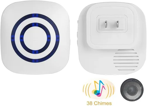 Vista 4 de Alarma inalámbrica de seguridad para el hogar, alerta de entrada de Enegg y timbre de timbre de puerta de visitante con 2 receptores enchufables y 1