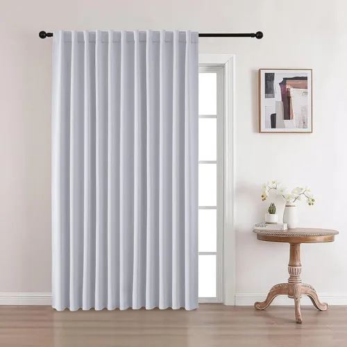 Vista 48 de CUCRAF - Juego de 2 paneles de cortinas opacas de 54 pulgadas, cortina con bolsillo para varilla y pestaña trasera, cortinas oscuras con aislamiento