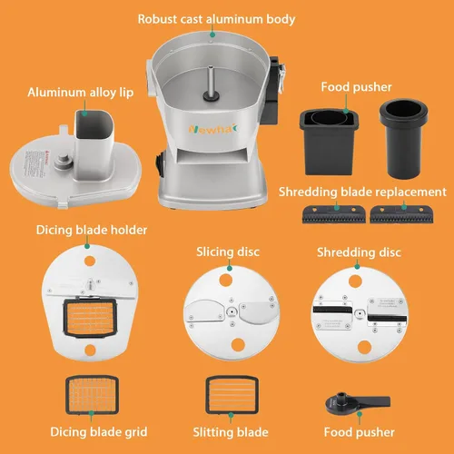 Vista 6 de Newhai Cortador de verduras 4 en 1 comercial multifuncional automático cortador de tiras para cebolla, patata, repollo, verduras y frutas