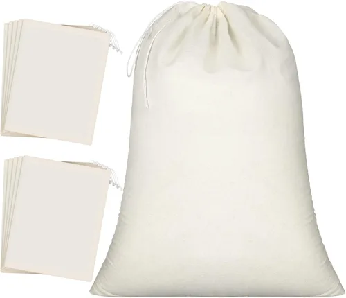 Vista 6 de Pangda 15 bolsas de muselina de 8 x 10 pulgadas, bolsas de algodón con cordón de tela, bolsas de regalo a granel, bolsas de comestibles