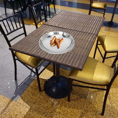 Vista 4 de Olla seca de acero inoxidable con orejas dobles de 10.43 pulgadas para utensilios de cocina caseros adecuados para calentar y freír