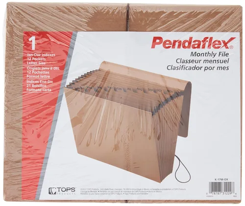 Vista 4 de Pendaflex Archivo Kraft expansible con solapa, índice de enero a diciembre, 12 x 10, 1 por caja (K-17M-OX), marrón (paquete de 5)