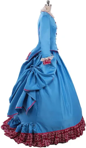 Vista 4 de Vestido estilo victoriano gótico de estilo eduardiano de manga larga para mujer