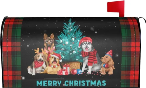 Vista 9 de Beautiful Red Rose Waterproof Mail Cover Magnetic Mailbox Wraps Post Letter Box Cover for Garden Home Decor 21x18 in