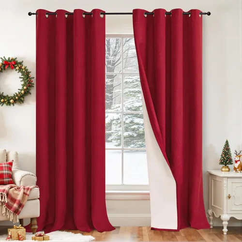 Vista 40 de Cortinas Opacas de Lino Azul Bebé para Guardería de 40 Pulgadas de Largo, 2 Paneles, Cortinas Cortas con Aislamiento Térmico Boho de Bloqueo Total