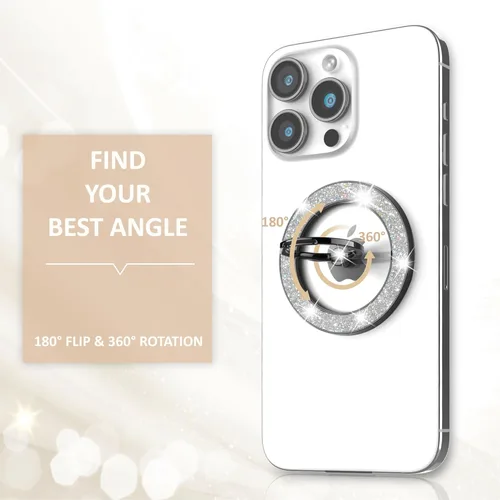 Vista 5 de Soporte magnético para anillo de teléfono celular MagSafe compatible con iPhone 17, 16, 15, 14, 13, 12 Pro Max, accesorios MagSafe Android