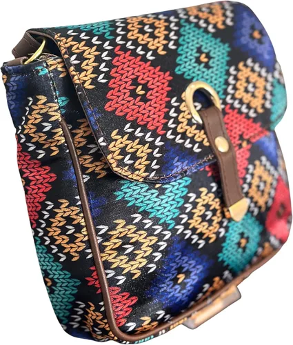 Vista 2 de Bolsos cruzados para mujer, bolsos con cinturón de hombro ajustable, doble partición, cremallera trasera