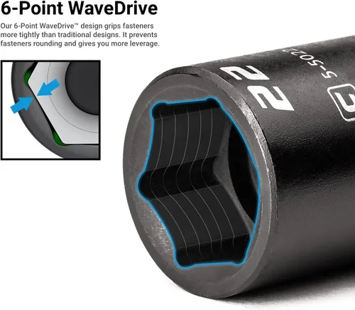 Vista 2 de Capri Tools Dado de impacto corto de 1 pulgada, transmisión de 1/2 pulgada, 6 puntos, SAE