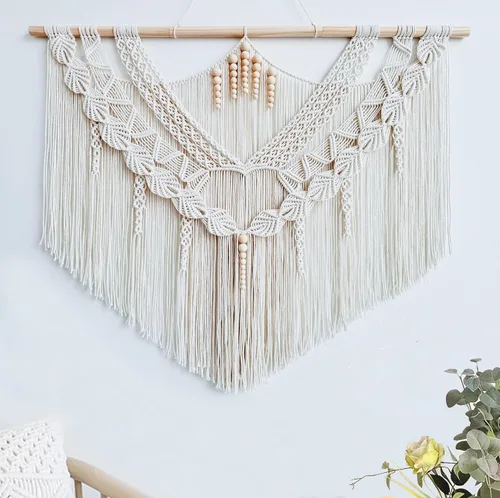 Vista 11 de Achart Colgante de Macramé para Pared Grande- Decoración de Pared Boho- Arte de Pared Grande- Decoración de Pared para Sala de Estar- Tapiz