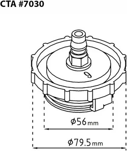 Vista 3 de CTA Tools Adaptador de cilindro maestro 7030 de 2.205 in - Compatible con Honda y Acura