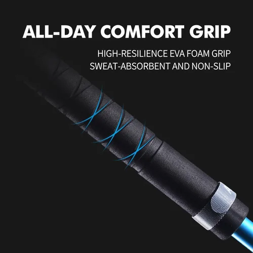 Vista 4 de AONIJIE Trekking Poles 2-Pack - Anti-Shock Ultra-Light Collapsible Walking & Hiking Sticks for Trail Running, Backpacking, Camping